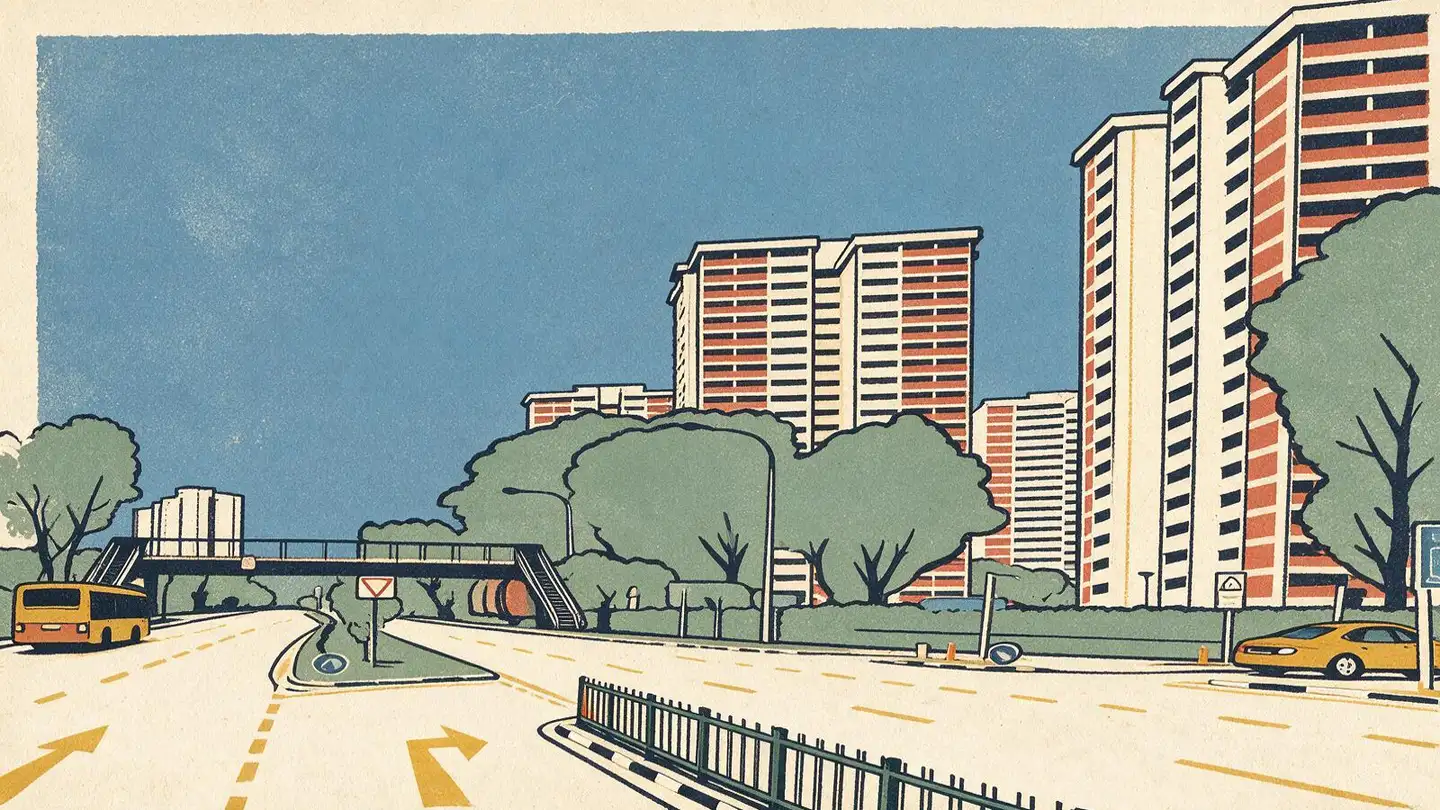 Illustration of the Neptune Court condominium development on Marine Vista, Singapore