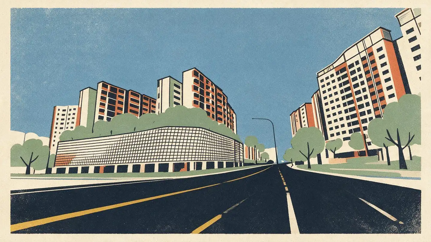 Illustration of the The Wisteria condominium development on Yishun Ring Road, Singapore