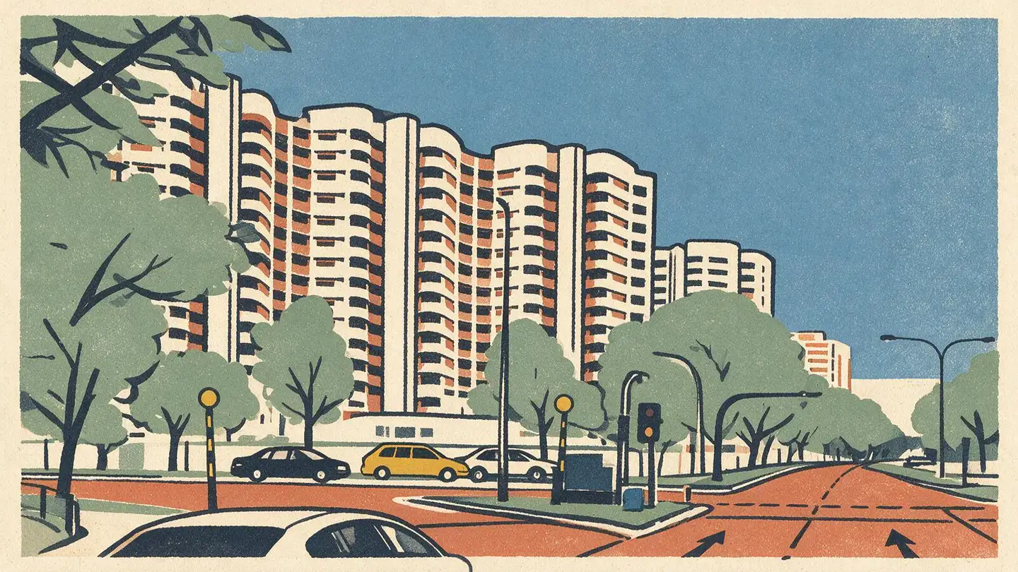 Illustration of the Mandarin Gardens condominium development on Siglap Road, Singapore