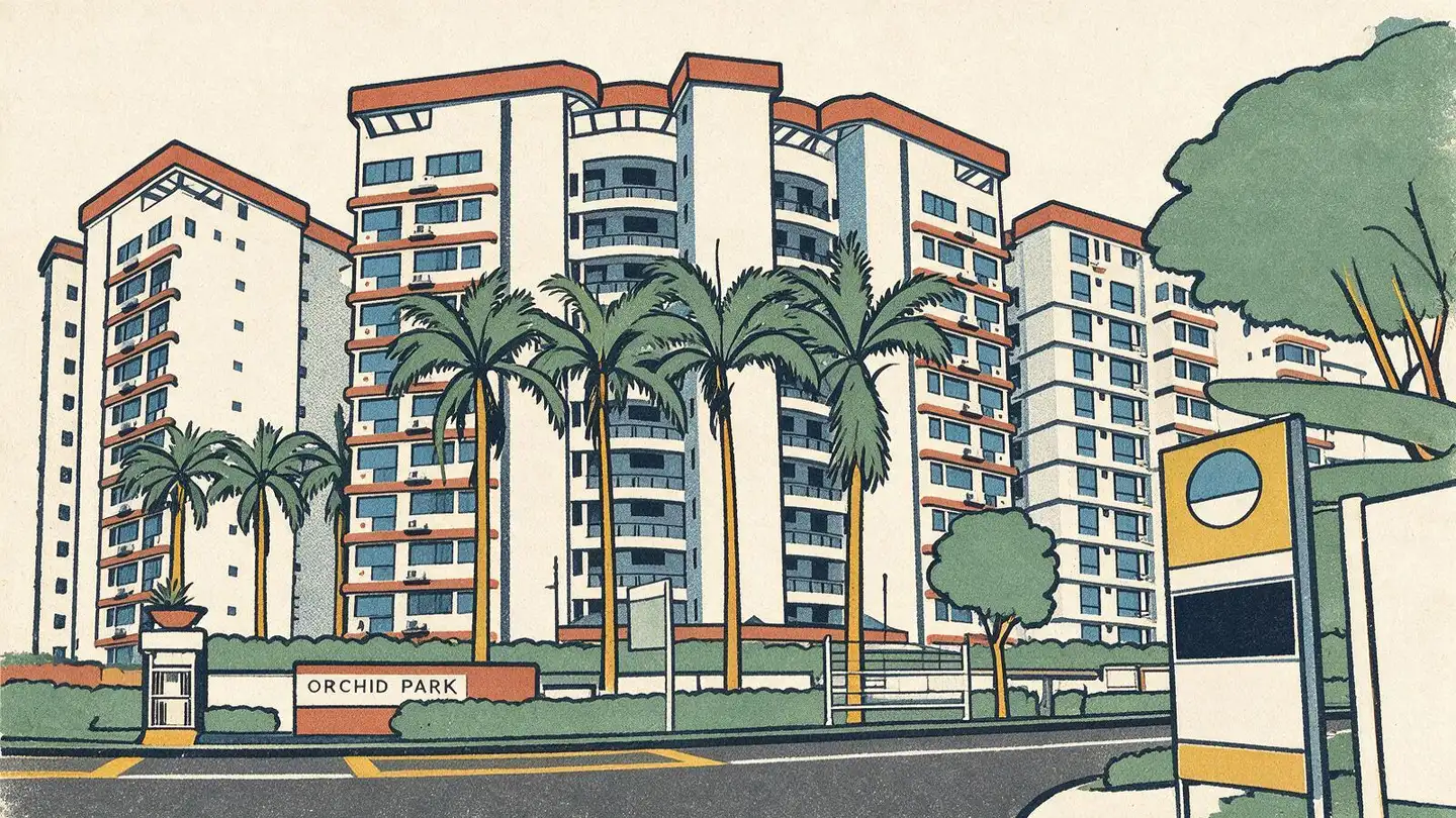 Illustration of the Orchid Park Condominium condominium development on Yishun Street 81, Singapore