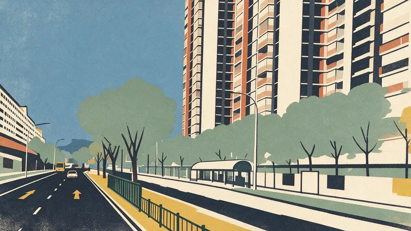 Illustration of the Sol Acres condominium development on Choa Chu Kang Grove, Singapore