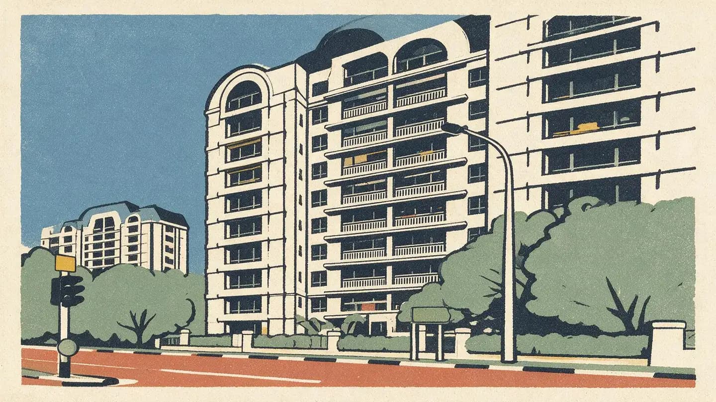 Illustration of the The Clearwater condominium development on Bedok Reservoir View, Singapore