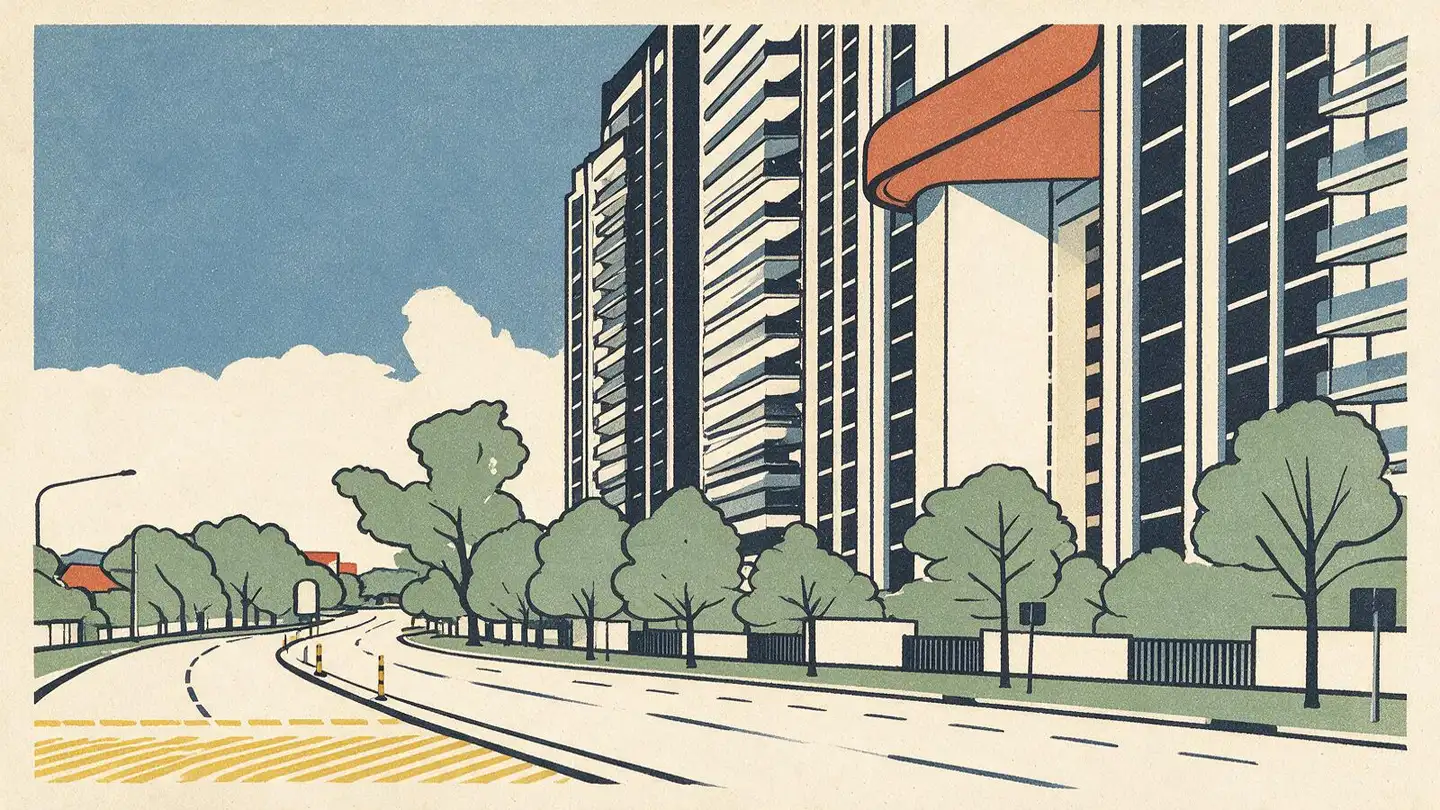 Illustration of the The Panorama condominium development on Ang Mo Kio Avenue 2, Singapore