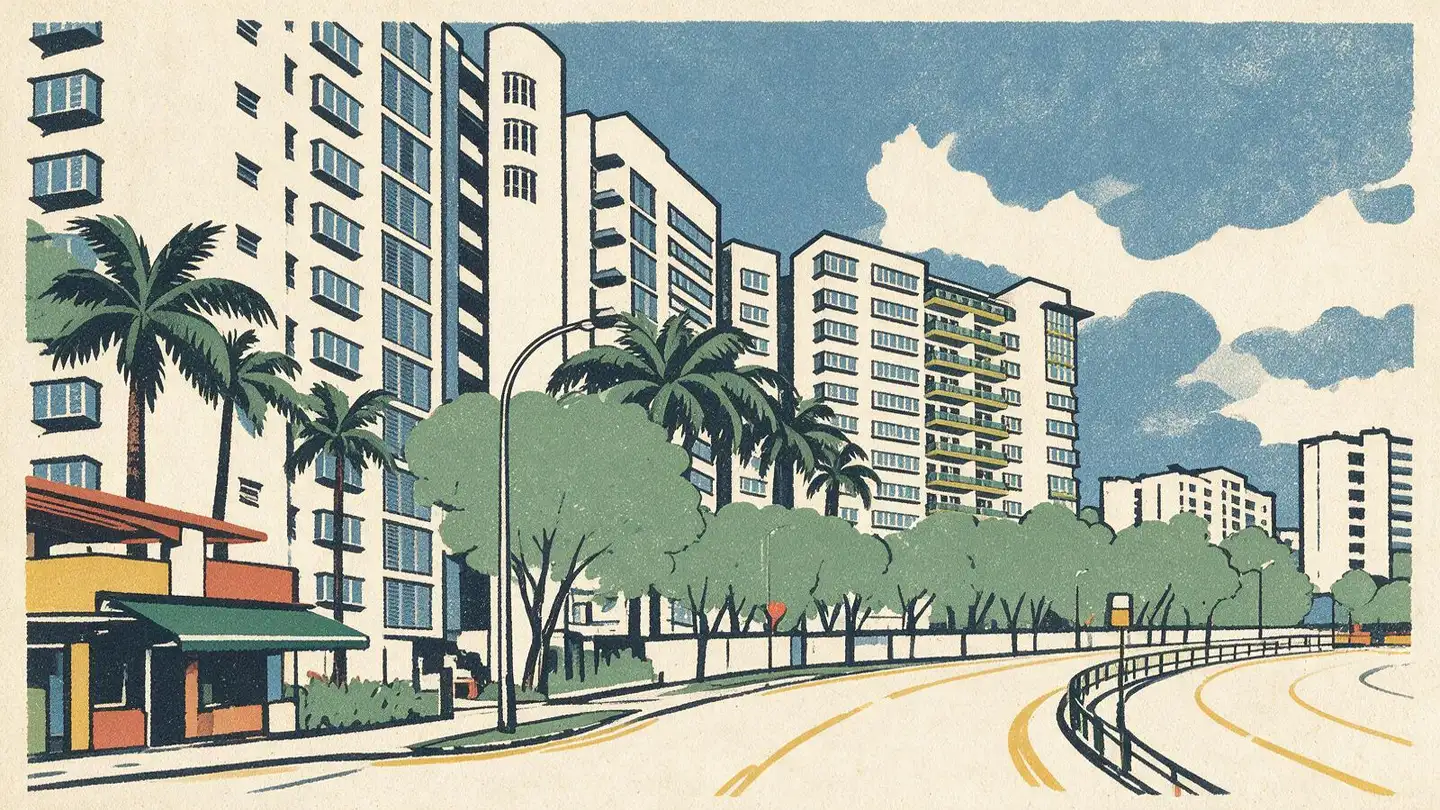 Illustration of the The Warren condominium development on Choa Chu Kang Loop, Singapore